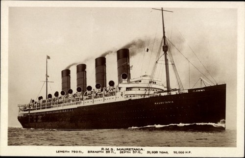 Dampfer rms mauretania - ak,