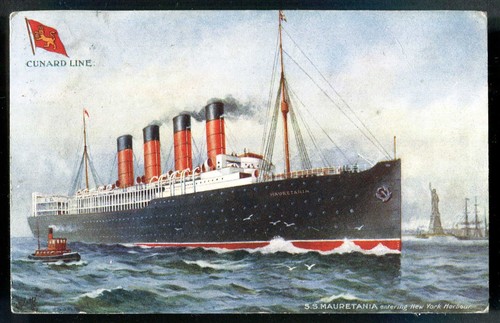 Mauretania cunard line in - line.,