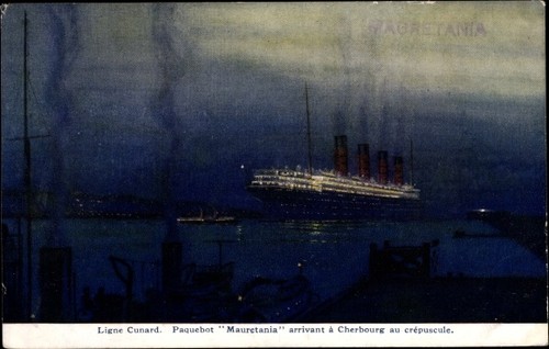 Dampfer mauretania ankunft - ak,
