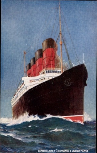 Dampfer lusitania und - ak,
