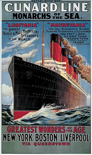 Vintage metallschild lusitania - vintage,